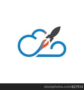 Cloud Rocket Flight Logo template