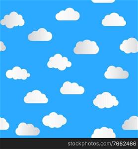 Cloud Seamless Pattern blue background. Vector Illustration EPS10. Cloud Seamless Pattern blue background. Vector Illustration