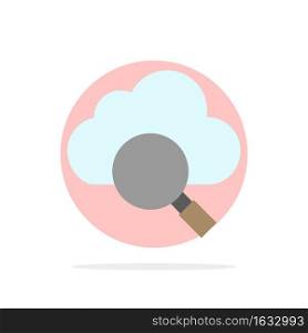 Cloud, Search, Research Abstract Circle Background Flat color Icon
