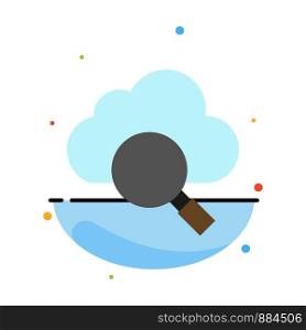 Cloud, Search, Research Abstract Flat Color Icon Template