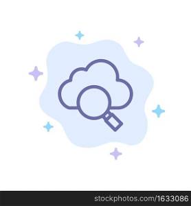 Cloud, Search, Research Blue Icon on Abstract Cloud Background