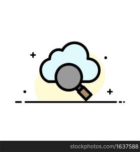 Cloud, Search, Research  Business Flat Line Filled Icon Vector Banner Template