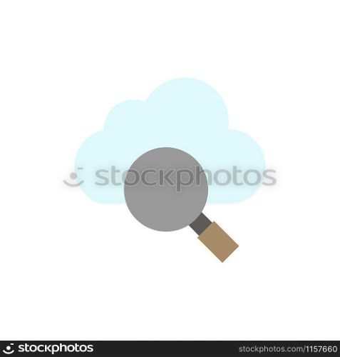 Cloud, Search, Research Flat Color Icon. Vector icon banner Template