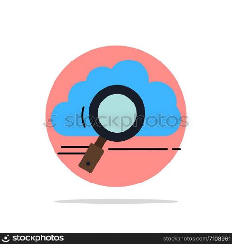 cloud, search, storage, technology, computing Flat Color Icon Vector