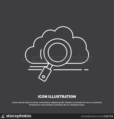 cloud, search, storage, technology, computing Icon. Line vector symbol for UI and UX, website or mobile application