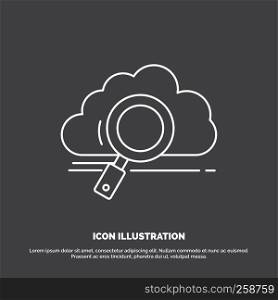 cloud, search, storage, technology, computing Icon. Line vector symbol for UI and UX, website or mobile application