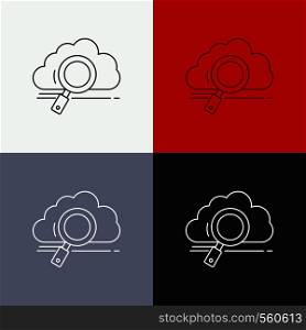 cloud, search, storage, technology, computing Icon Over Various Background. Line style design, designed for web and app. Eps 10 vector illustration. Vector EPS10 Abstract Template background