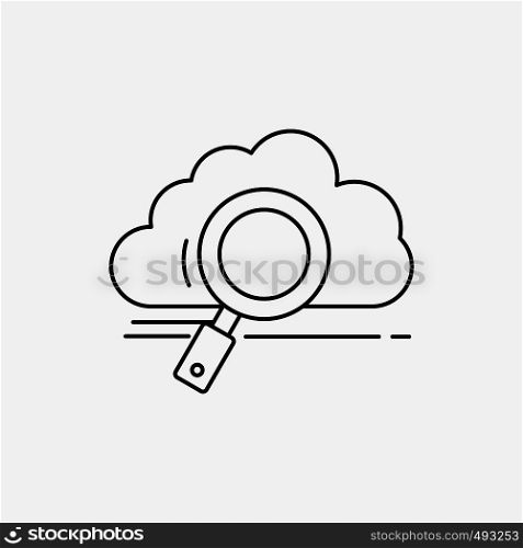 cloud, search, storage, technology, computing Line Icon. Vector isolated illustration. Vector EPS10 Abstract Template background
