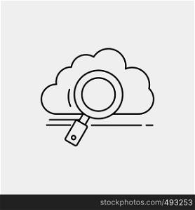 cloud, search, storage, technology, computing Line Icon. Vector isolated illustration. Vector EPS10 Abstract Template background