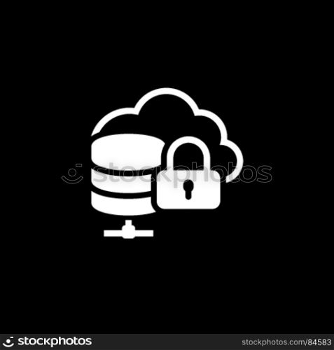 Cloud Secure Storage Icon. Flat Design.. Cloud Secure Storage Icon. Flat Design Isolated Illustration.