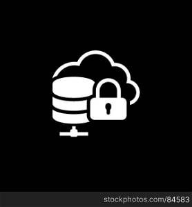 Cloud Secure Storage Icon. Flat Design.. Cloud Secure Storage Icon. Flat Design Isolated Illustration.