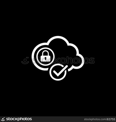 Cloud Security Icon. Flat Design.. Cloud Security Icon. Flat Design. Business Concept Isolated Illustration.