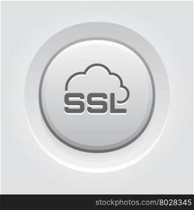 Cloud Security Icon. Flat Design.. Cloud Security Icon. Flat Design Grey Button Design