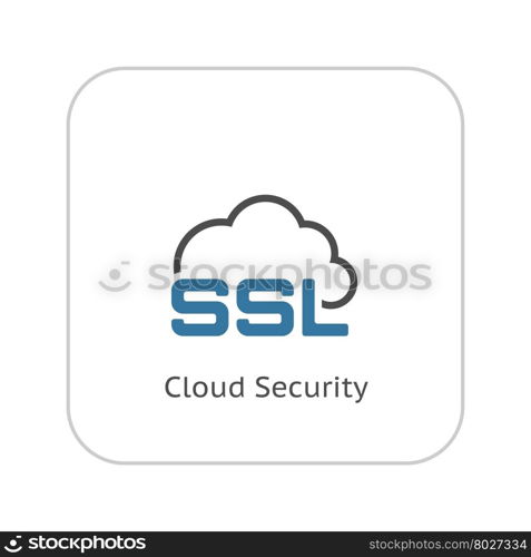 Cloud Security Icon. Flat Design.. Cloud Security Icon. Flat Design Isolated Illustration.