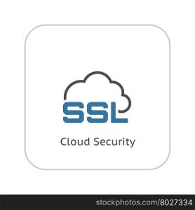 Cloud Security Icon. Flat Design.. Cloud Security Icon. Flat Design Isolated Illustration.