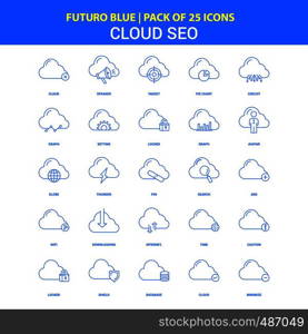 Cloud SEO Icons - Futuro Blue 25 Icon pack