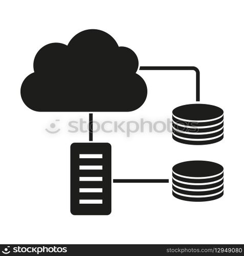 Cloud Server Data Storage Icon. Cloud connection with database. Cloud computing network. Vector symbol. EPS 10.. Cloud Server Data Storage Icon. Cloud connection with database. Cloud computing network. Vector symbol.