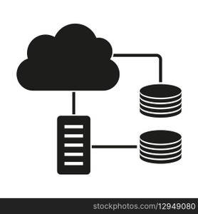 Cloud Server Data Storage Icon. Cloud connection with database. Cloud computing network. Vector symbol. EPS 10.. Cloud Server Data Storage Icon. Cloud connection with database. Cloud computing network. Vector symbol.