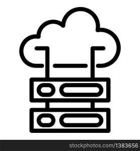 Cloud server icon. Outline cloud server vector icon for web design isolated on white background. Cloud server icon, outline style
