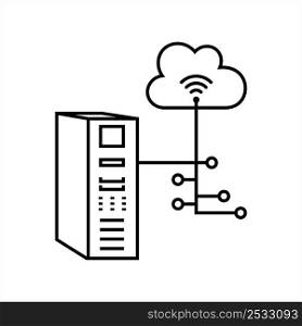 Cloud Server Icon Vector Art Illustration