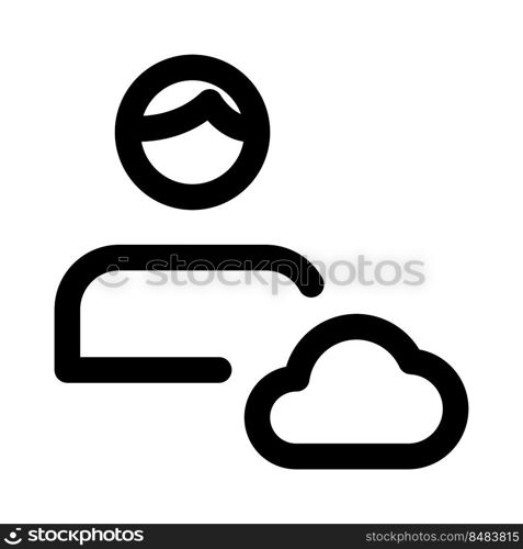 Cloud server login access isolated on a white background