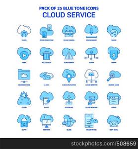 Cloud Service Blue Tone Icon Pack - 25 Icon Sets