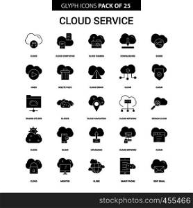 Cloud Service Glyph Vector Icon set