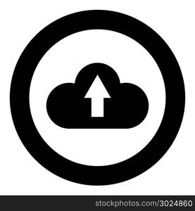 Cloud service icon black color in circle vector illustration