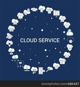 Cloud Service Icon Set. Infographic Vector Template