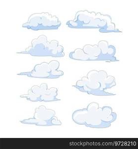 cloud set cartoon. cloudy nature, weather space, atmosphere summer cloud sign. isolated symbol vector illustration. cloud set cartoon vector illustration