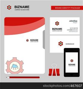 Cloud setting Business Logo, File Cover Visiting Card and Mobile App Design. Vector Illustration