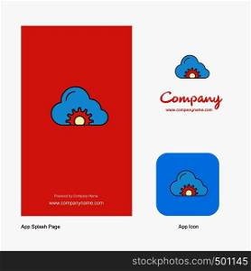 Cloud setting Company Logo App Icon and Splash Page Design. Creative Business App Design Elements