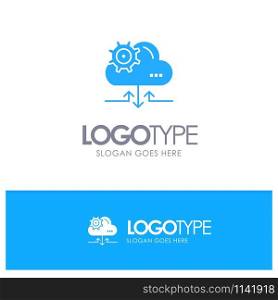Cloud, Setting, Gear, Arrow Blue Logo vector