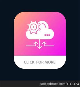 Cloud, Setting, Gear, Arrow Mobile App Icon Design