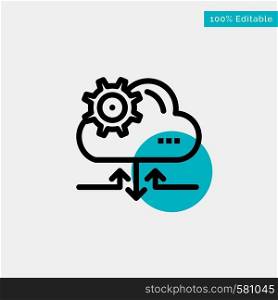 Cloud, Setting, Gear, Arrow turquoise highlight circle point Vector icon