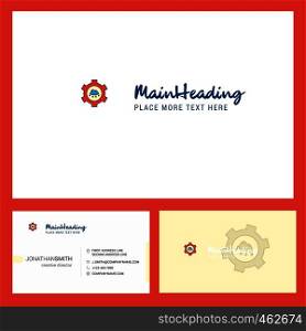 Cloud setting Logo design with Tagline & Front and Back Busienss Card Template. Vector Creative Design