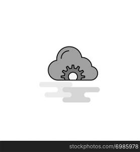 Cloud setting Web Icon. Flat Line Filled Gray Icon Vector