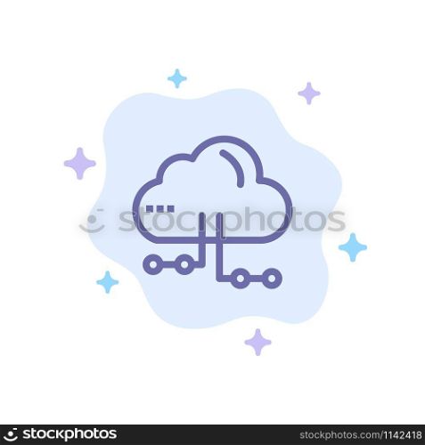 Cloud, Share, Computing, Network Blue Icon on Abstract Cloud Background