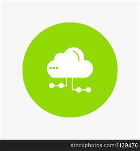 Cloud, Share, Computing, Network white glyph icon
