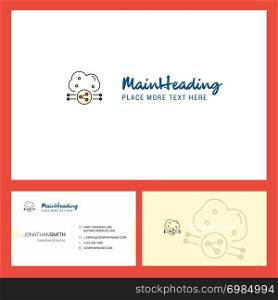 Cloud sharing Logo design with Tagline & Front and Back Busienss Card Template. Vector Creative Design