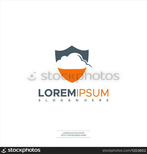 Cloud Shield Logo Business Template Design Symbols, Icon Vector Illustration