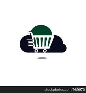 Cloud Shoping Logo Design. Vector Online Shop Logo Template