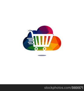 Cloud Shoping Logo Design. Vector Online Shop Logo Template
