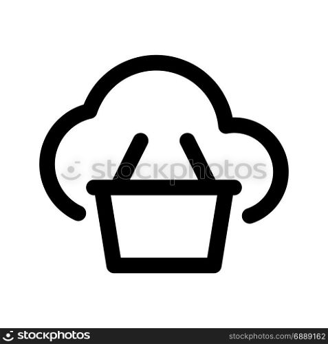 cloud shopping, icon on isolated background