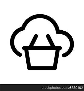 cloud shopping, icon on isolated background