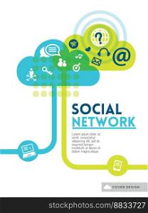 Cloud social media network concept background vector image