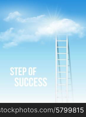 Cloud stair, the way to success in blue sky. Vector illustration EPS 10