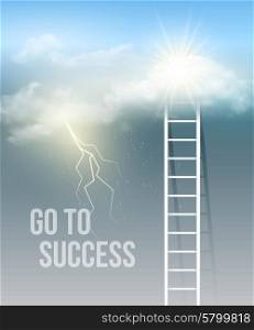 Cloud stair, the way to success in blue sky. Vector illustration EPS 10