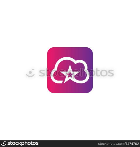 Cloud star logo vector icon design