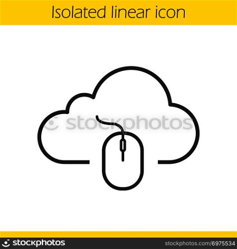 Cloud storage access linear icon. Thin line illustration. Cloud computing contour symbol. Vector isolated outline drawing. Cloud storage access linear icon